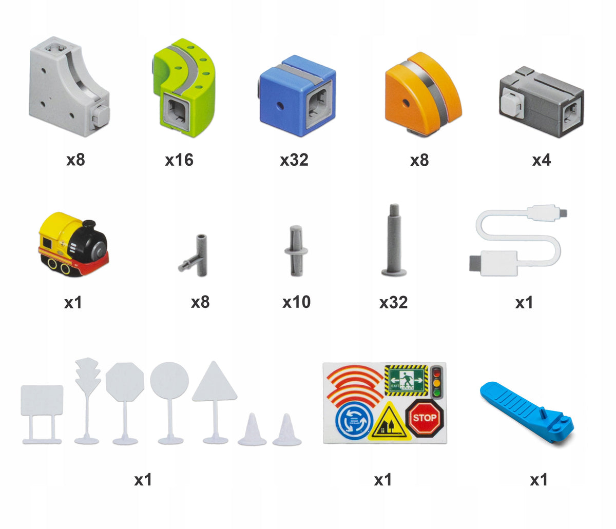 click4TOYS MAGNETIC RUNWAY magnetinis takas su elektriniu traukinuku, 123 detalės