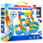 MAGNETIC RAILCAR magnetinis takas su 2 traukinukais, 97 detalės