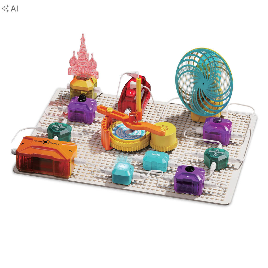 click4TOYS SCIENCE CIRCUIT elektronikos laboratorija, 46 detalės, 177+ eksperimentai