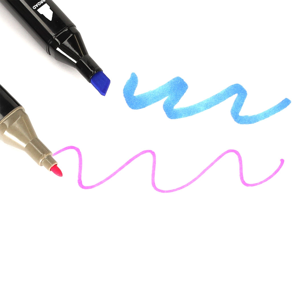 120 dvipusių markerių rinkinys su stovu ir dėklu