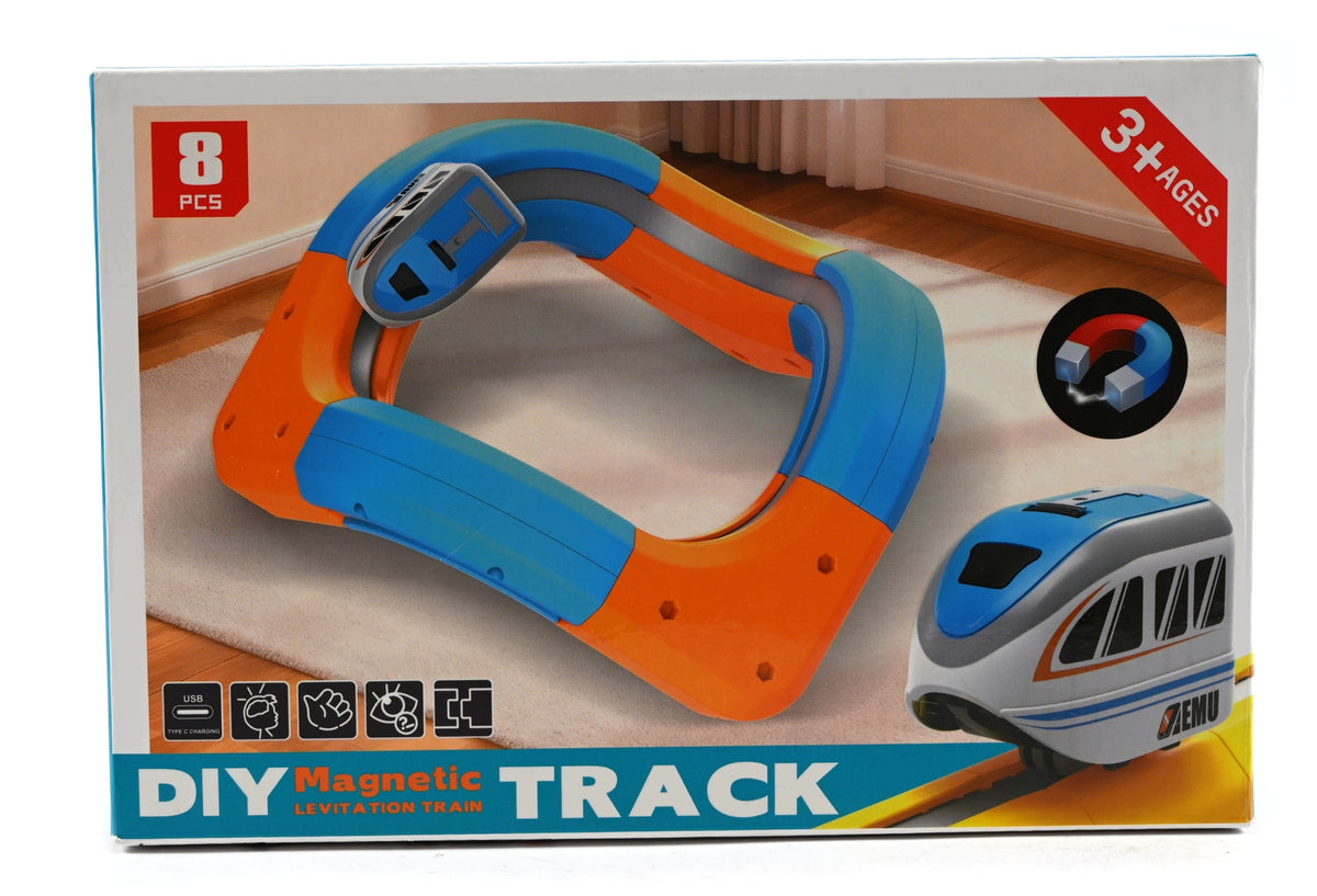 DIY TRACK magnetinis traukinio takas su USB įkraunamu traukinuku