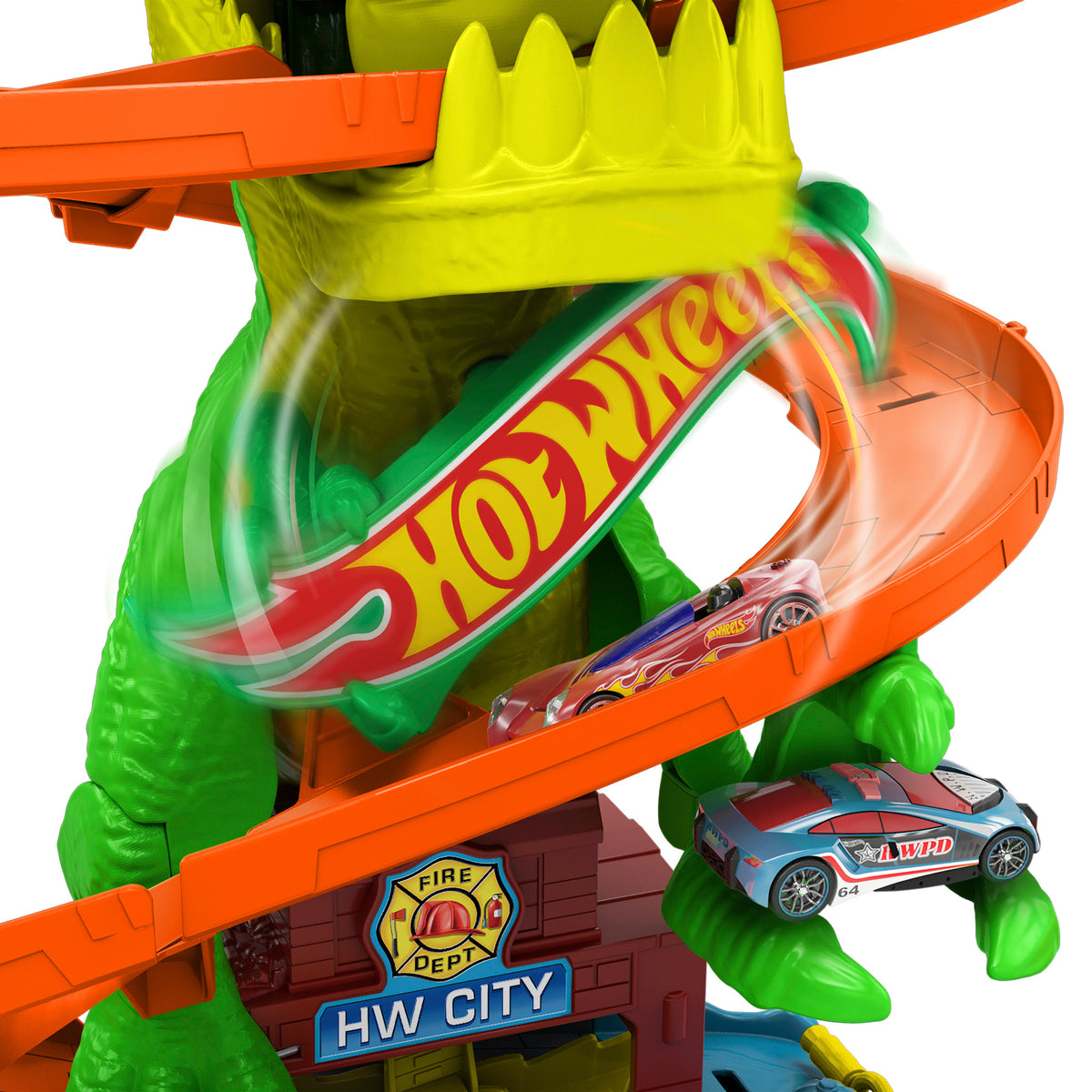 HOT WHEELS CITY rinkinys – Dinozauras gaisrinėje (JBM73)