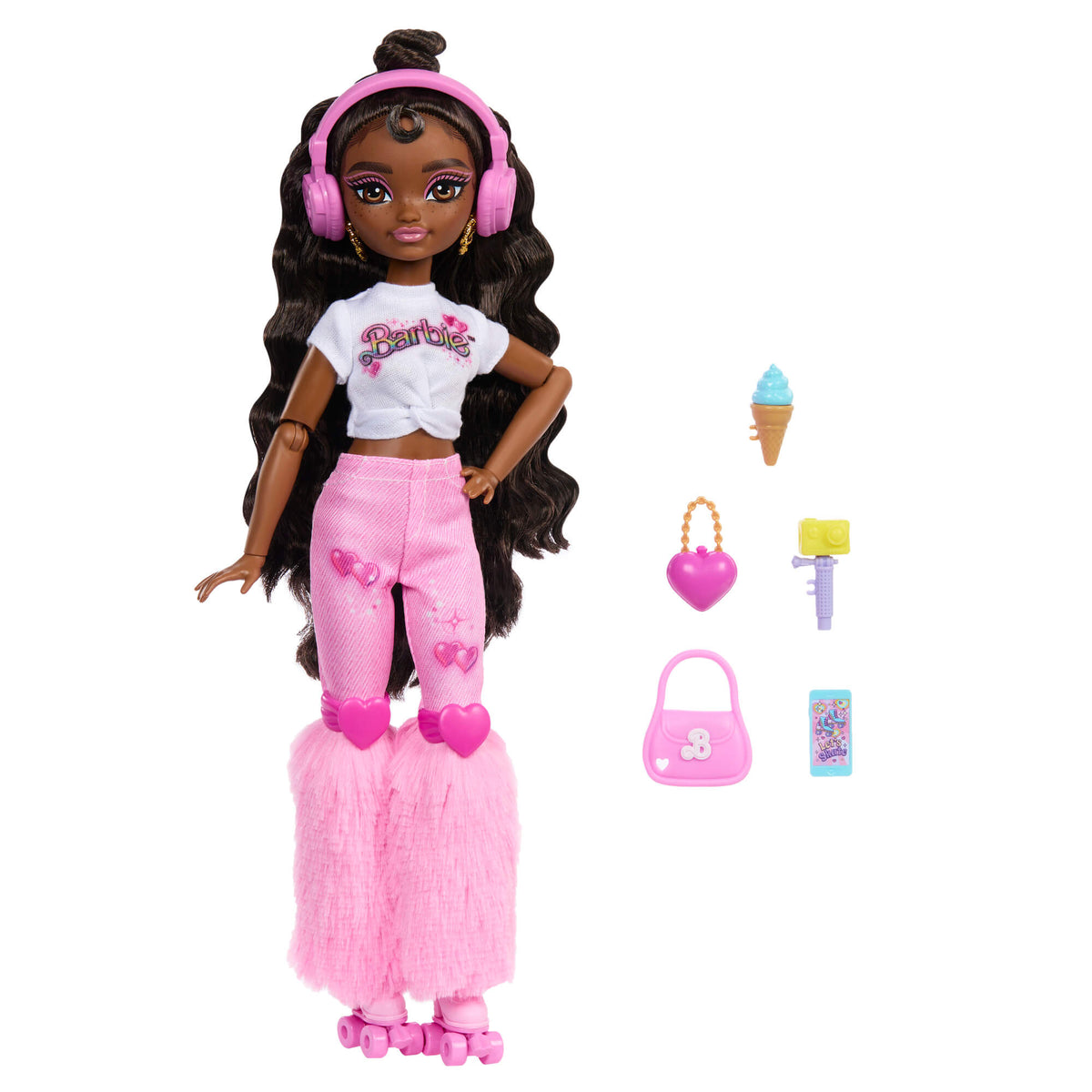 BARBIE DREAM BESTIES ROLLER SKATE lėlė – Brooklyn (JFX97)