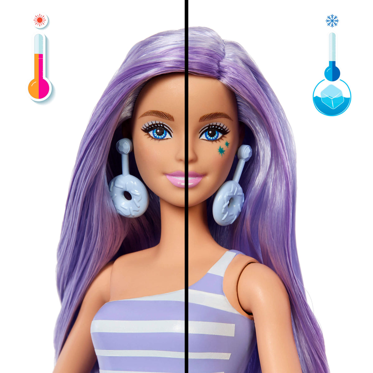 BARBIE POP REVEAL rinkinys – Purple Hair, Sweet Tears serija (JFY60)