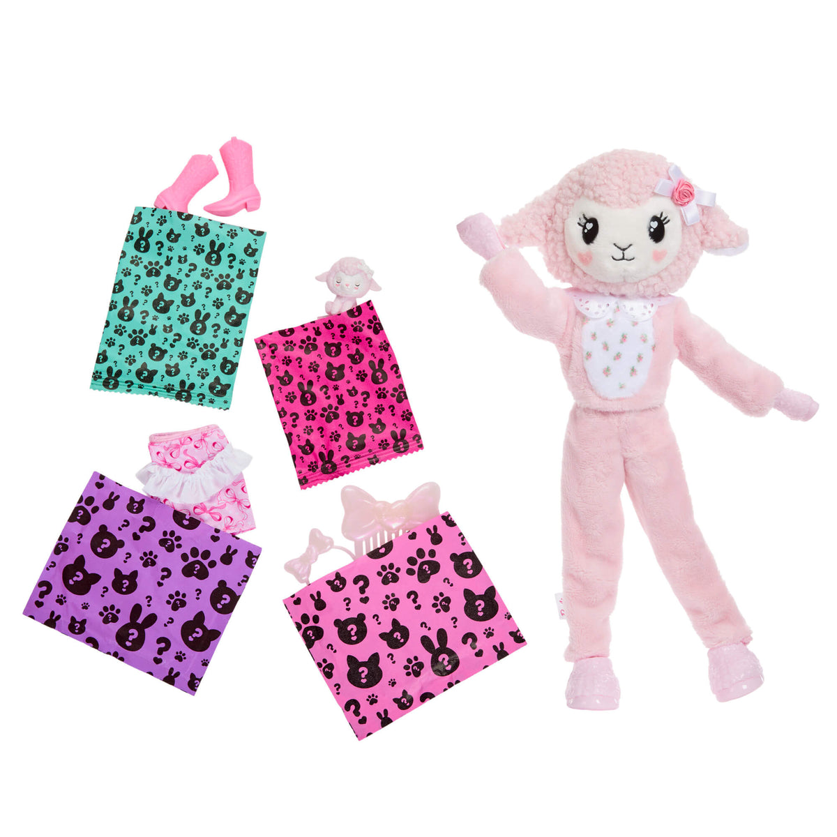 BARBIE CUTIE REVEAL CARE BEARS SWEET BOWS siurprizų rinkinys – avytė (JJP66)