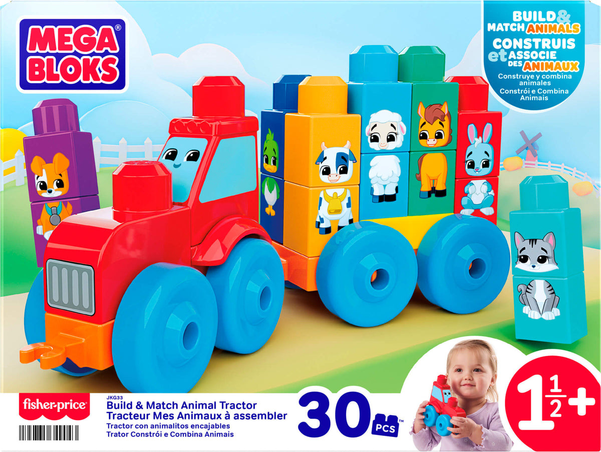 MEGA BLOKS konstruktorius – traktorius su gyvūnėliais (JKG33)