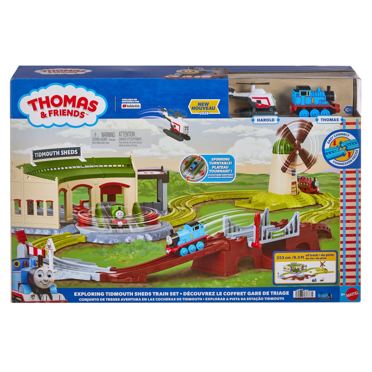 THOMAS & FRIENDS bėgių trasos rinkinys su lokomotyvų depu (JLL36)