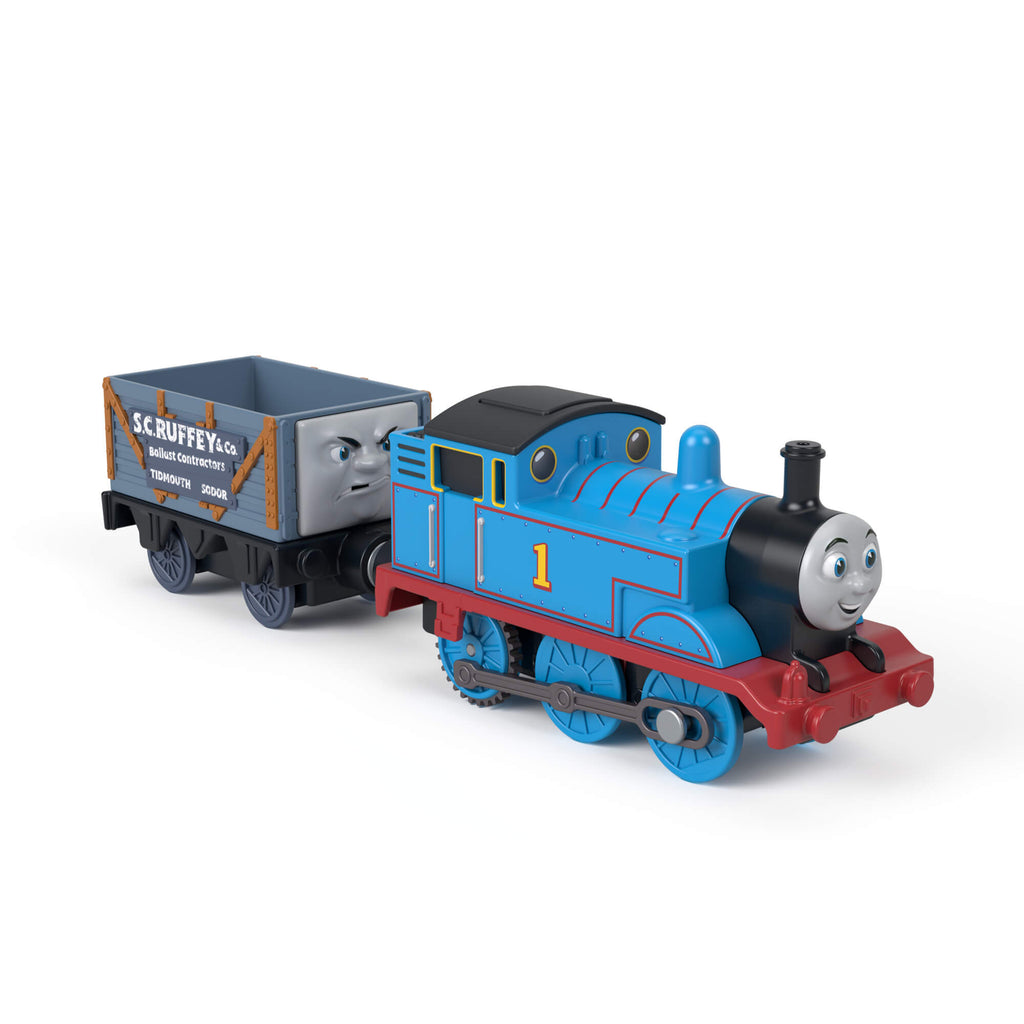 THOMAS AND FRIENDS motorizuotas traukinukas su vagonu (JLL44)