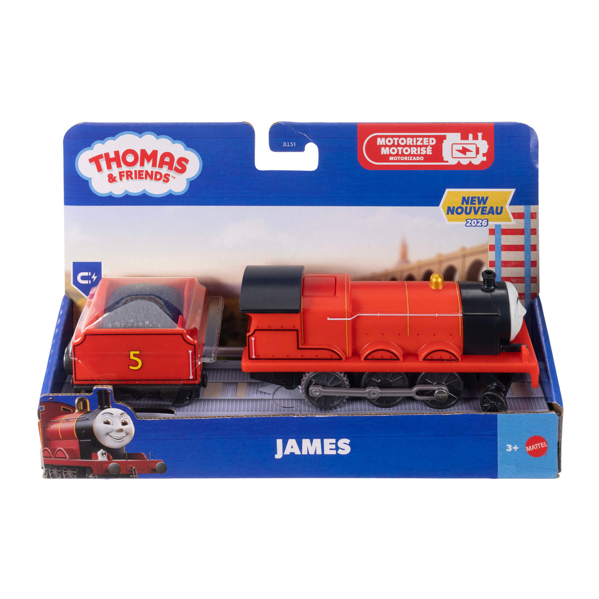 THOMAS AND FRIENDS motorizuotas traukinukas su vagonu (JLL44)