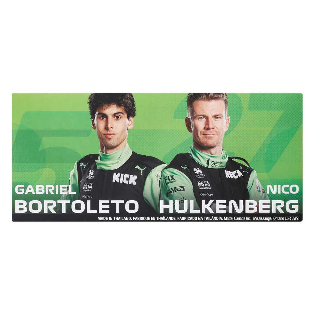HOT WHEELS PREMIUM F1 Sauber Nico Hulkenberg ir Gabriel Bortoleto bolidai (2 vnt.) (JMM92)