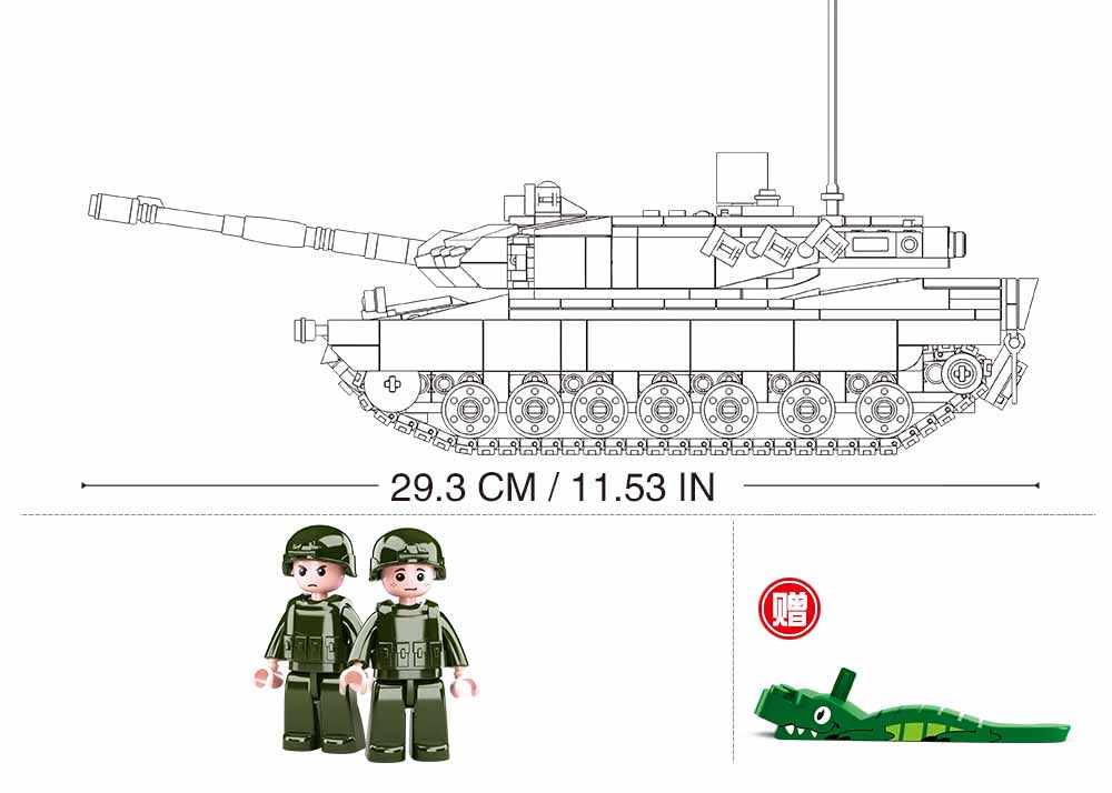 Sluban konstruktorius, LEOPARD 2A5 pagrindinis tankas 2in1, 766 det.