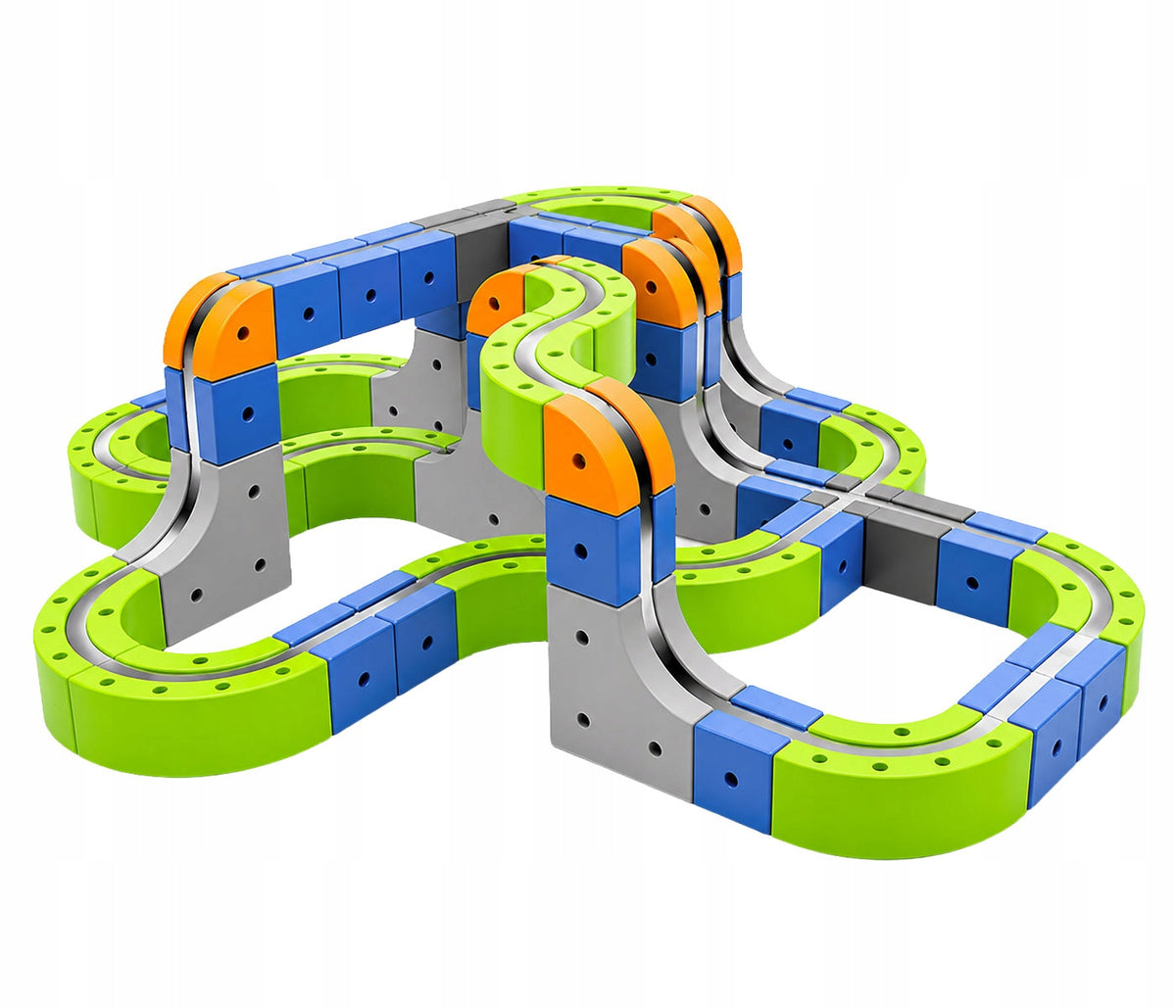 click4TOYS MAGNETIC RUNWAY magnetinis takas su elektriniu traukinuku, 123 detalės