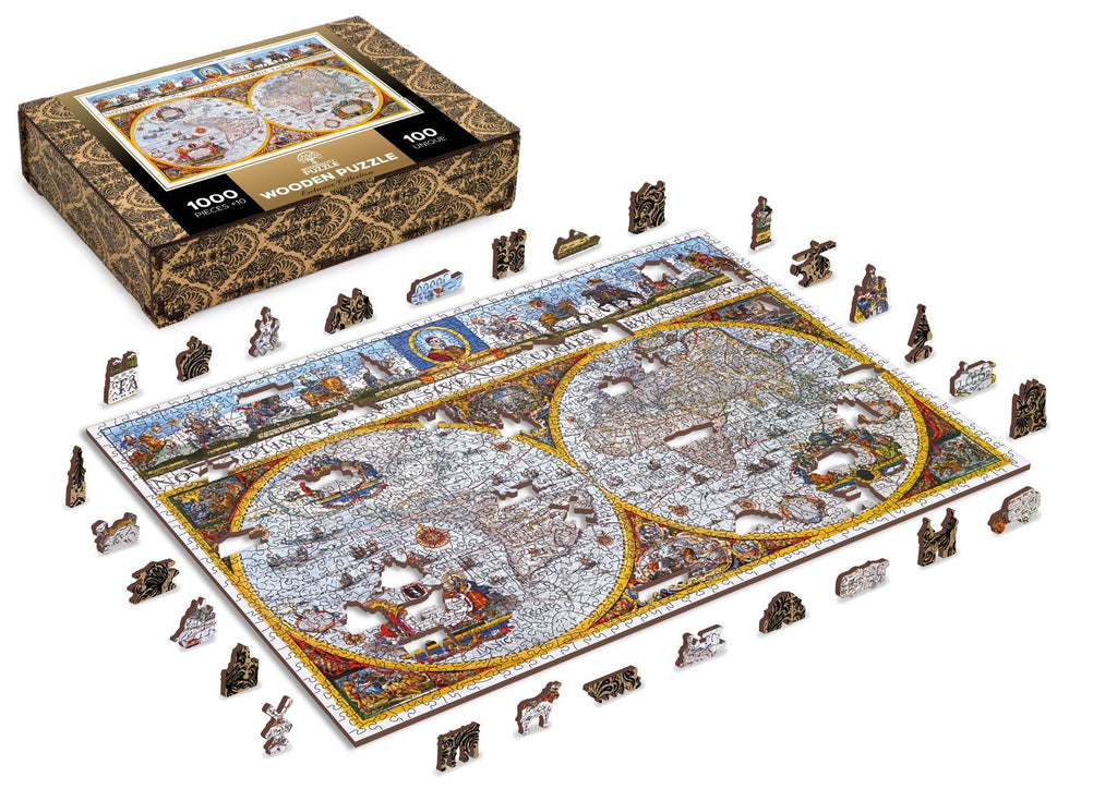 Medinė dėlionė „Nova Terrarum žemėlapis“, 1010 detalių