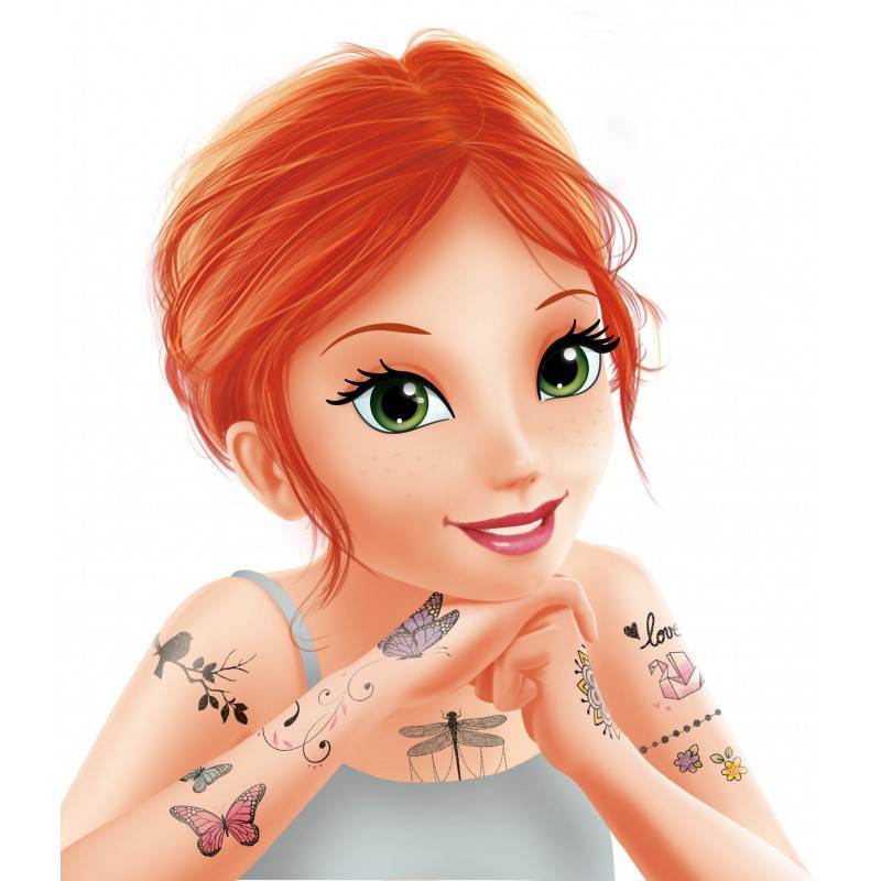 75 tatuiruotės mergaitėms Blizgučiai