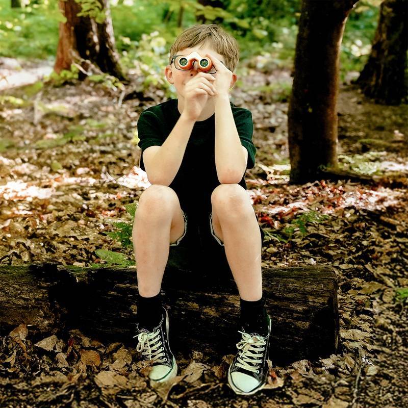 Žiūronai vaikams 6x21 Junior oranžiniai
