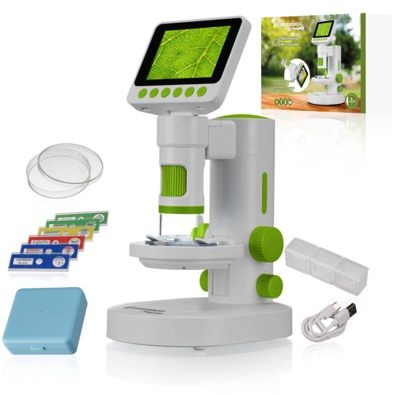 Mikroskopas su LCD Youngster, 4K nuotraukų įrašymas Full HD vaizdo įrašymas, ekrano dydis: 8,9 cm