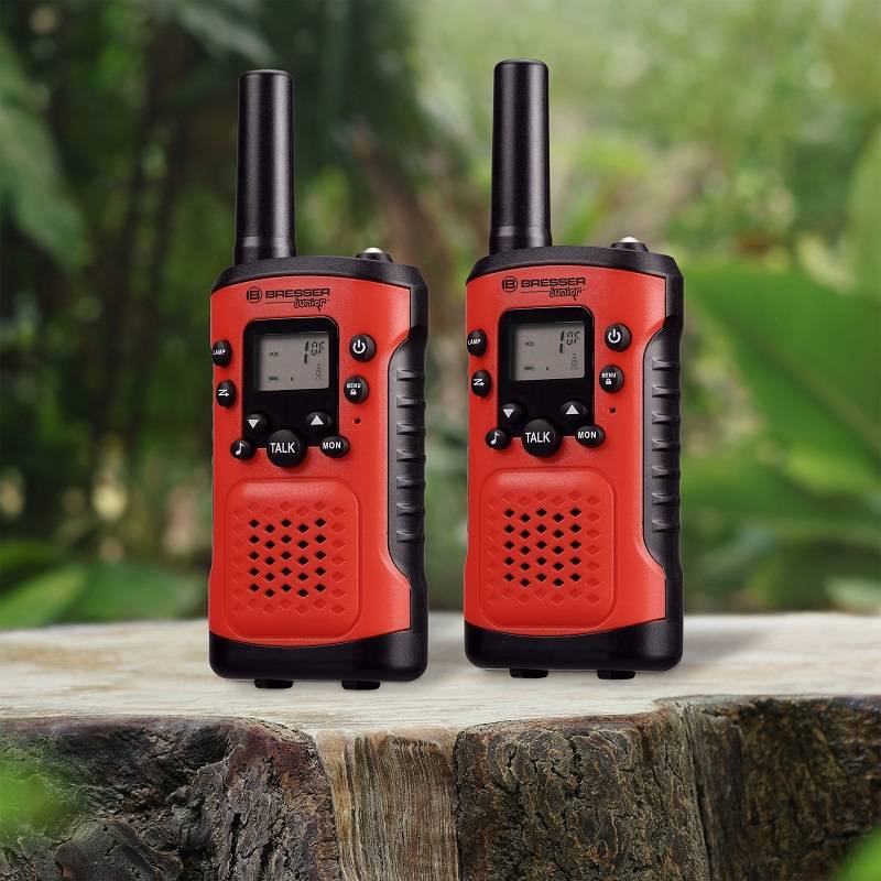 Vaikiškos Radijo Stotelės Bresser Junior (Racijos, Walkie-Talkie) – Raudonos (2 vnt. rinkinys)