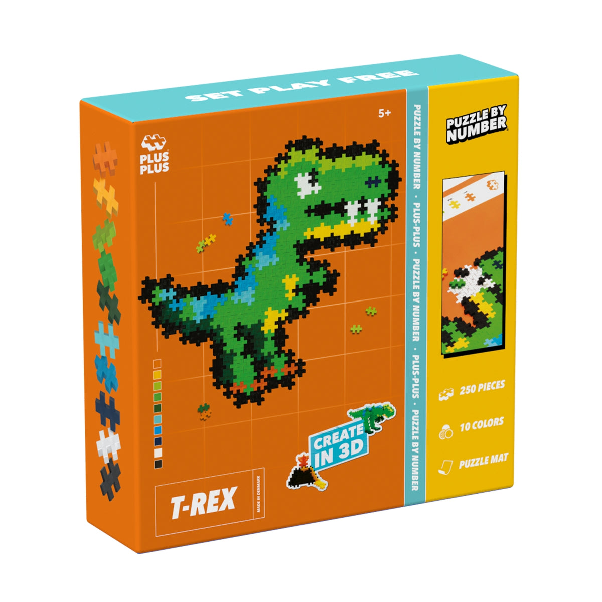 Plus Plus dėlionė pagal skaičius, T-REX, 250 det.
