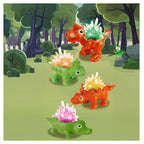 click4TOYS STEM Dinosaur Crystal kristalų auginimas ant dinozaurų, 4 vnt.