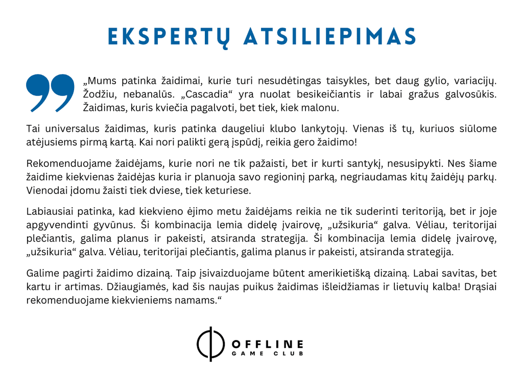 Stalo žaidimas „Cascadia“