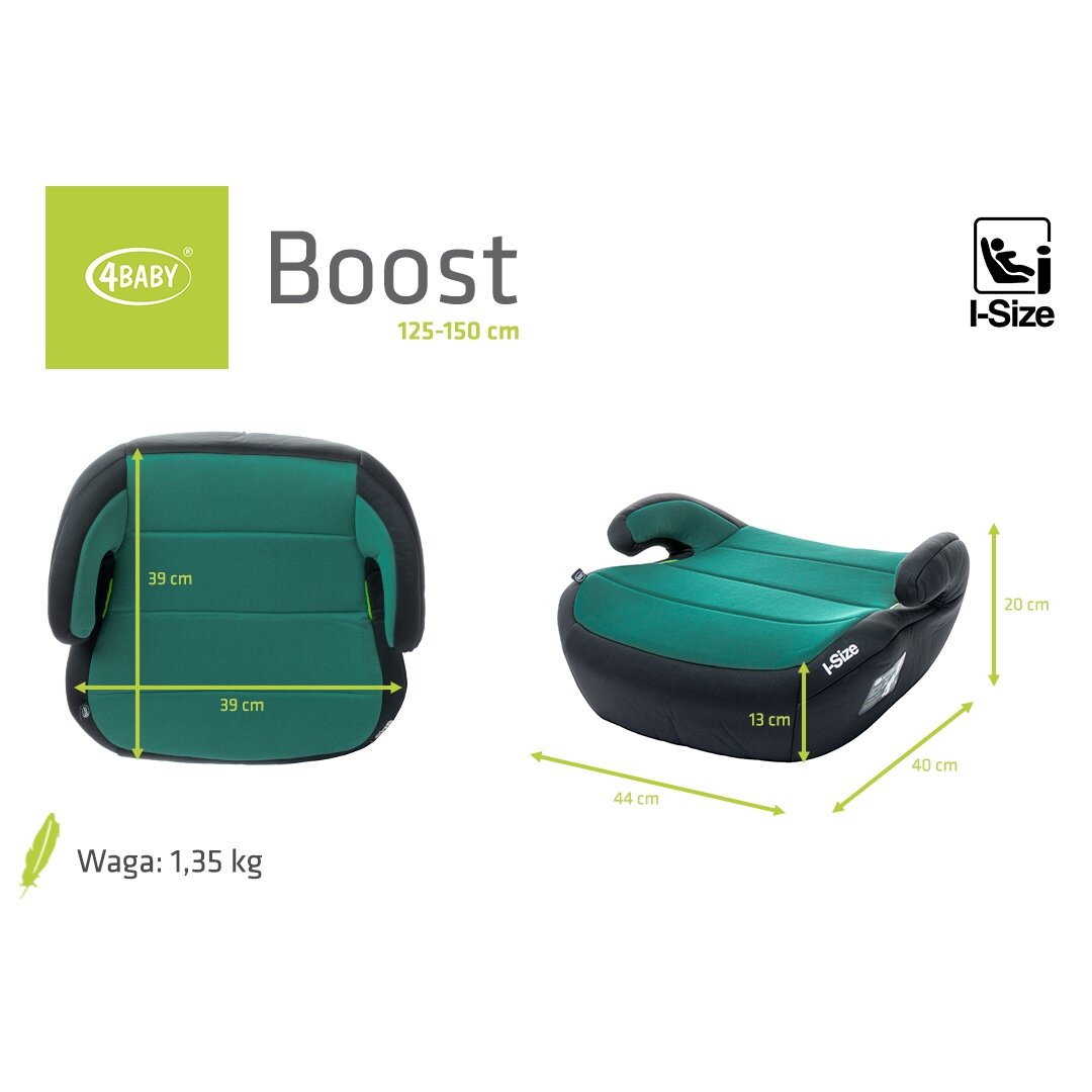 4Baby autokėdutė BOOST 125-150CM žalia I-SIZE
