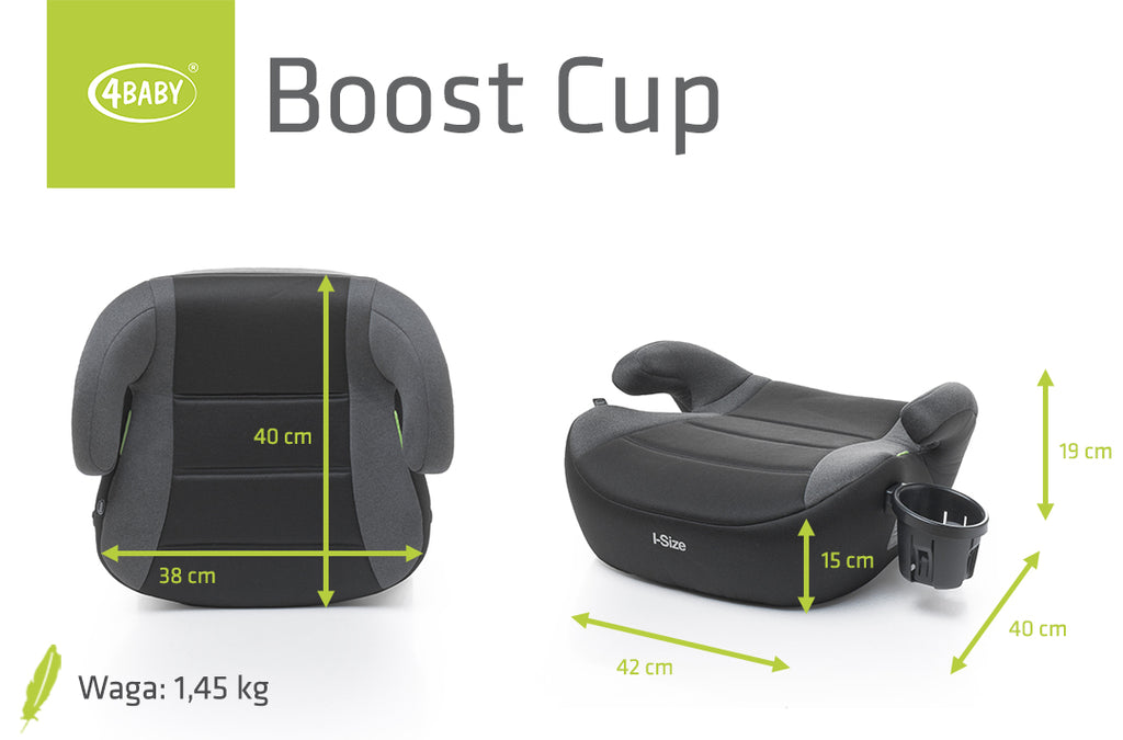 4Baby autokėdutė puodelio laikiklis BOOST 125-150CM tamsiai pilka I-SIZE