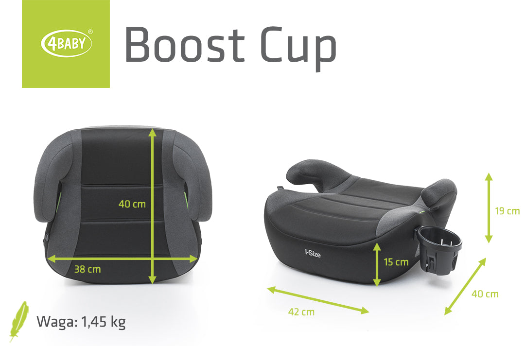 4Baby autokėdutė puodelio laikiklis BOOST 125-150CM tamsiai pilka I-SIZE
