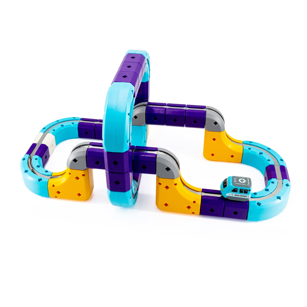 click4TOYS MAGNETIC TRACK magnetinis takas su elektriniu traukinuku, 87 detalės