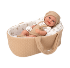 Arias kūdikėlis rusvoje nešyklėje, berniukas, 33 cm