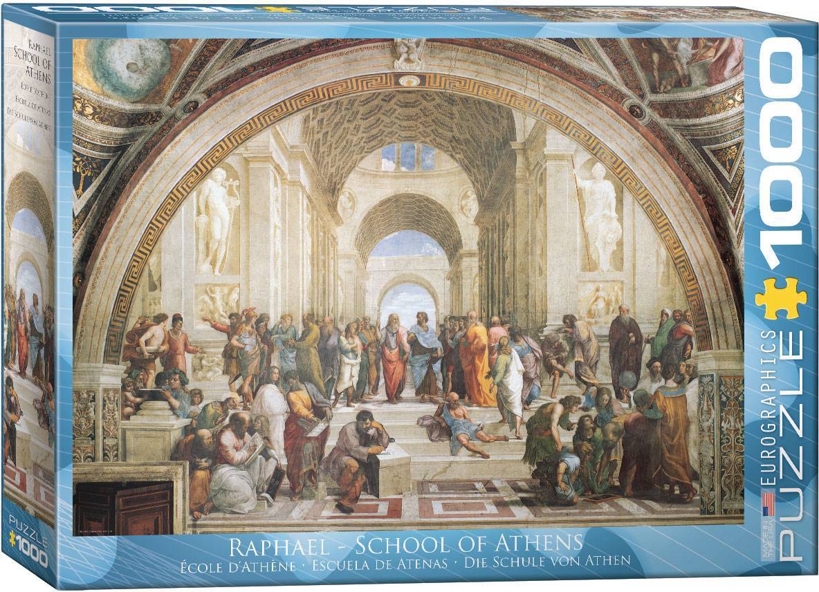 Dėlionė Atėnų mokykla. Raffaello Sanzio, Raphael 1000 detalių