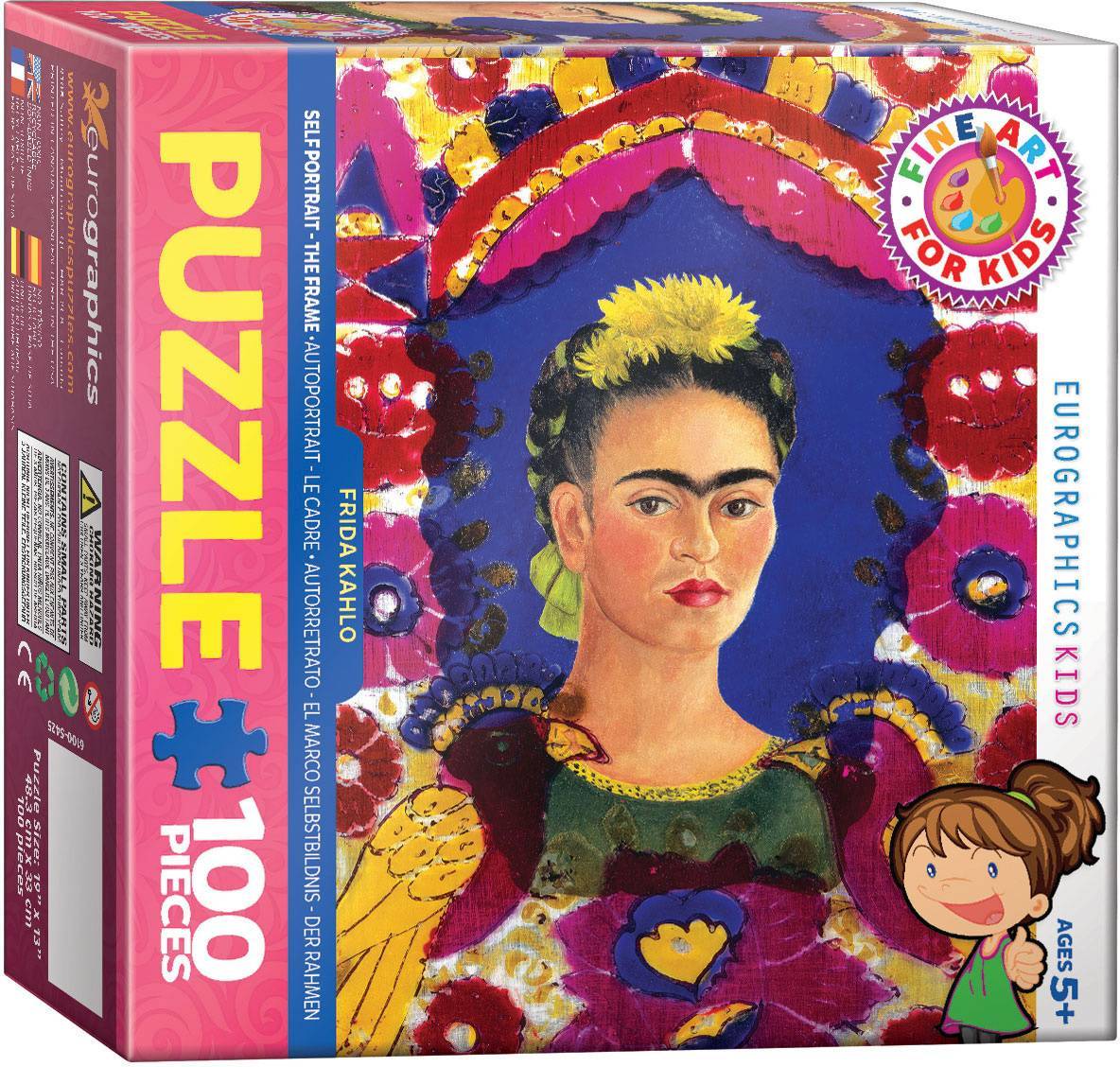 Dėlionė Portretas su paukščiais Frida Kahlo 100 detalių