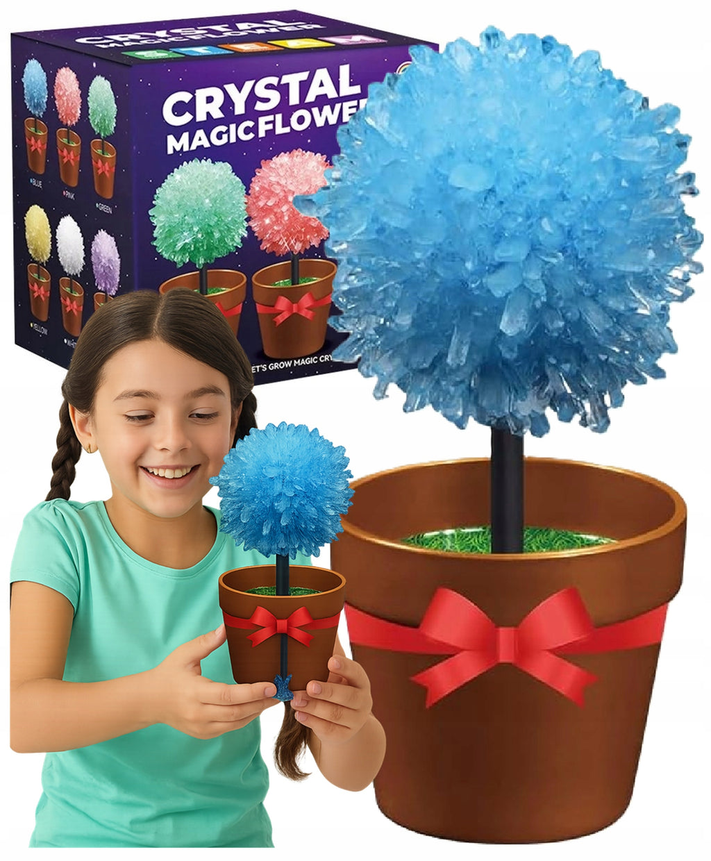 Crystal Magic Flower kristalų auginimo rinkinys vazonėlyje