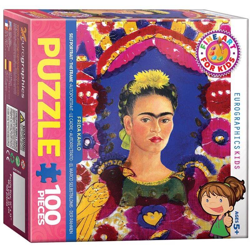 Dėlionė Portretas su paukščiais Frida Kahlo 100 detalių