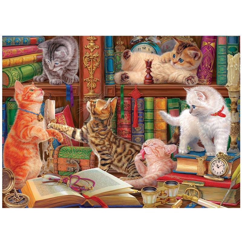 Dėlionė Kačiukai bibliotekoje 1000
