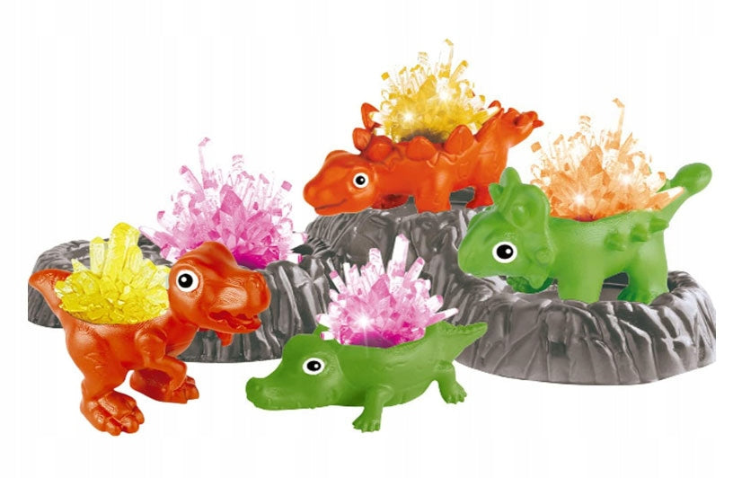 click4TOYS STEM Dinosaur Crystal kristalų auginimas ant dinozaurų, 4 vnt.