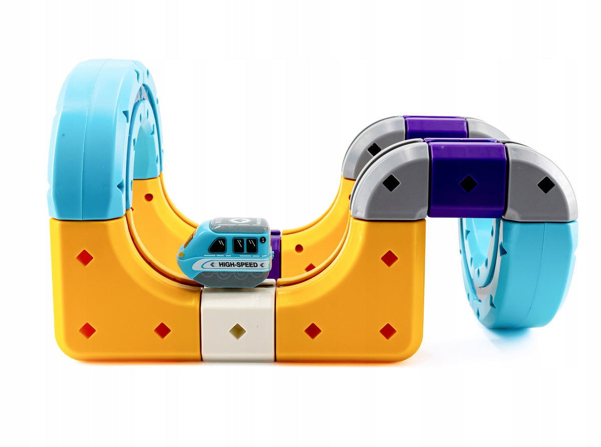 click4TOYS MAGNETIC TRACK GO! magnetinis takas su traukinuku, 39 detalės