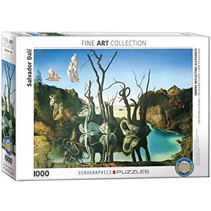 Dėlionė Gulbės, atspindinčios dramblius Salvador Dali 1000d.