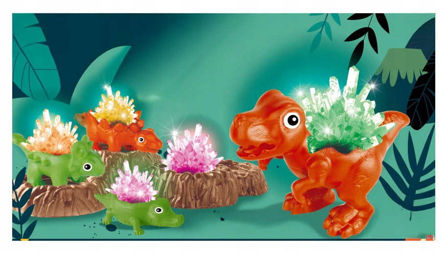click4TOYS STEM Dinosaur Crystal kristalų auginimas ant dinozaurų, 4 vnt.