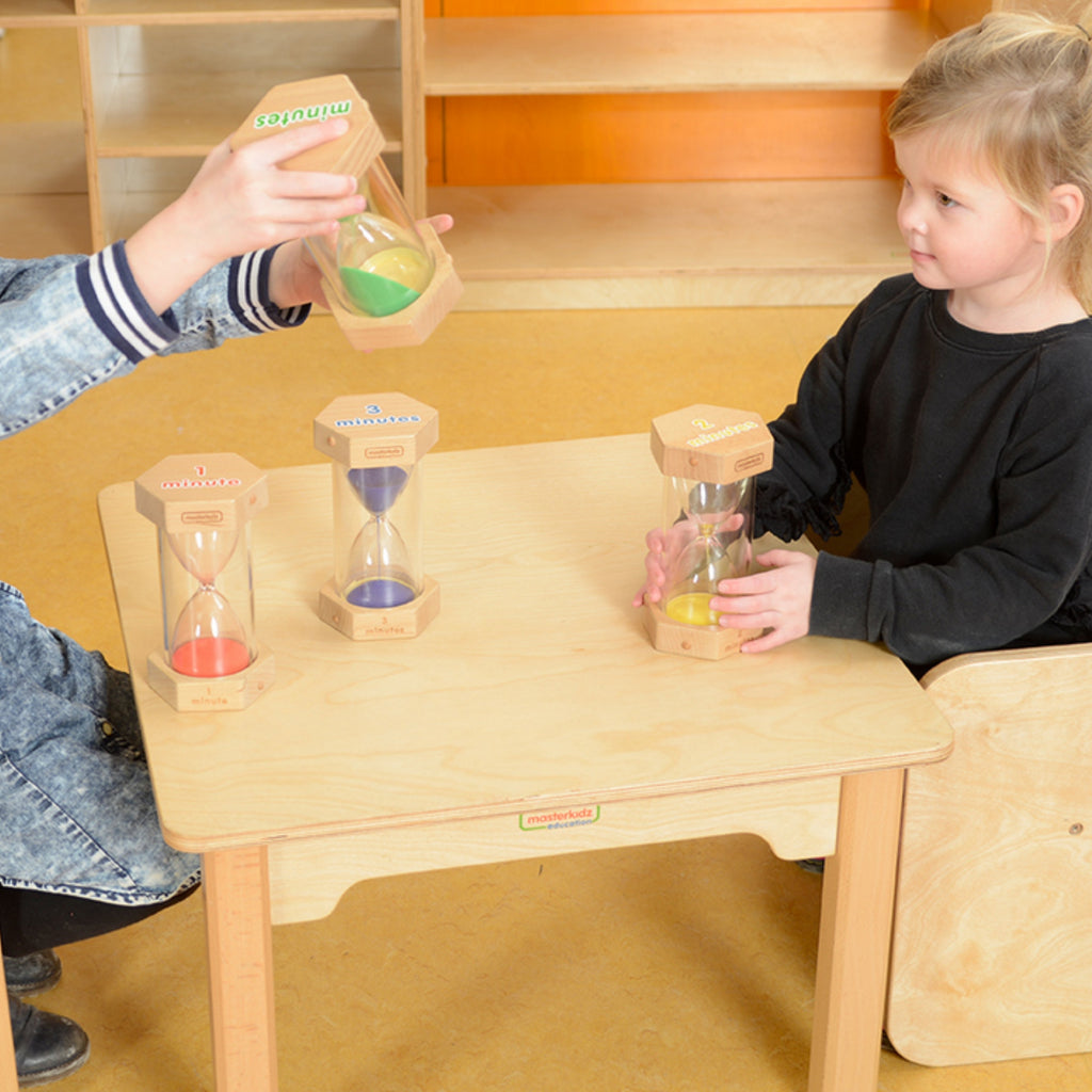 MASTERKIDZ smėlio laikrodžių rinkinys – laiko pažinimas