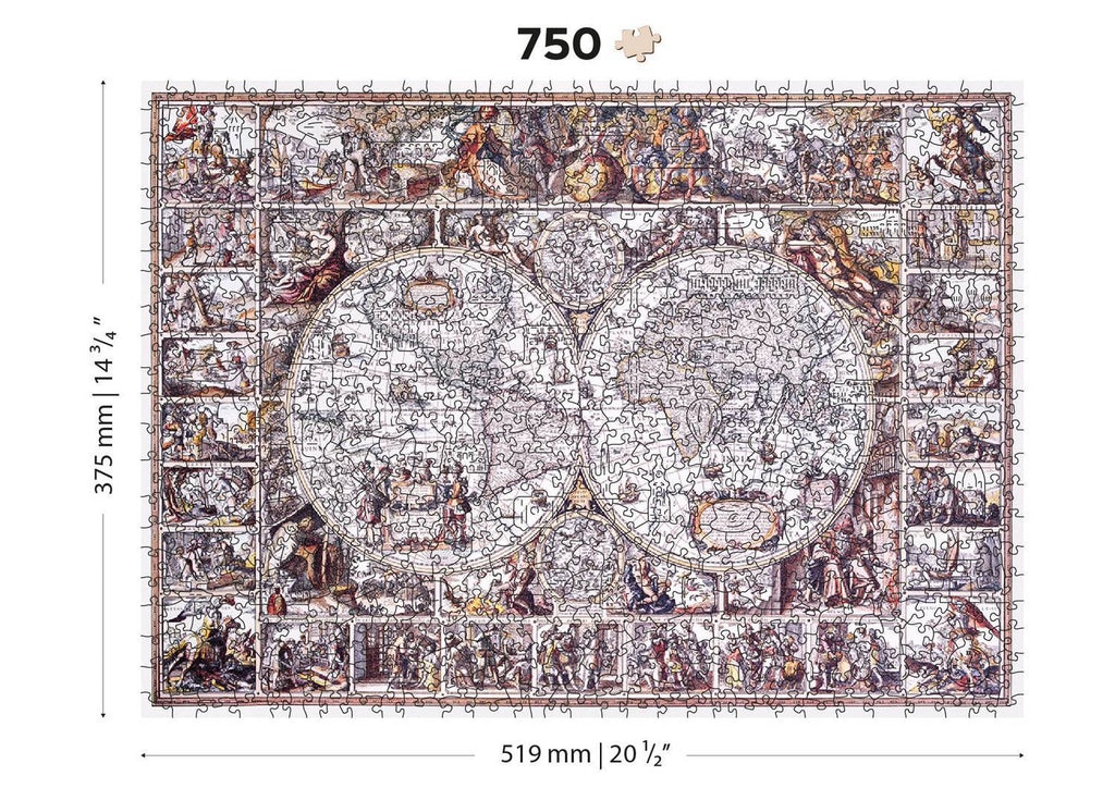 Medinė dėlionė Tyrinėjimų žemėlapis 750 detalių