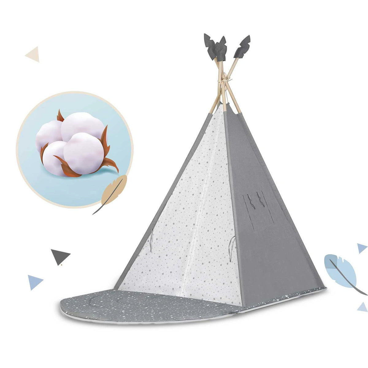 Vaikiška tipi palapinė Nukido NK-406 – pilka
