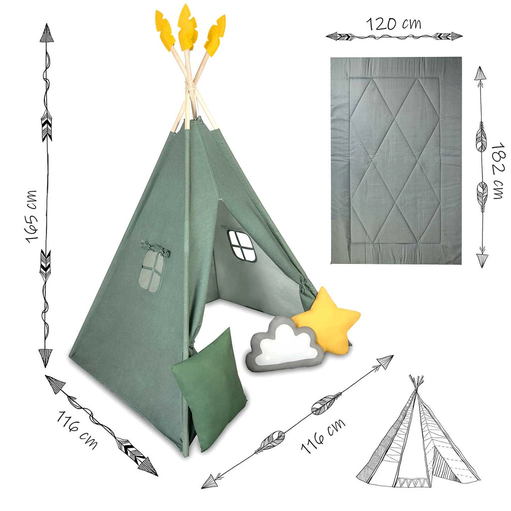 Vaikiška tipi palapinė Nukido NK-406 – žalia