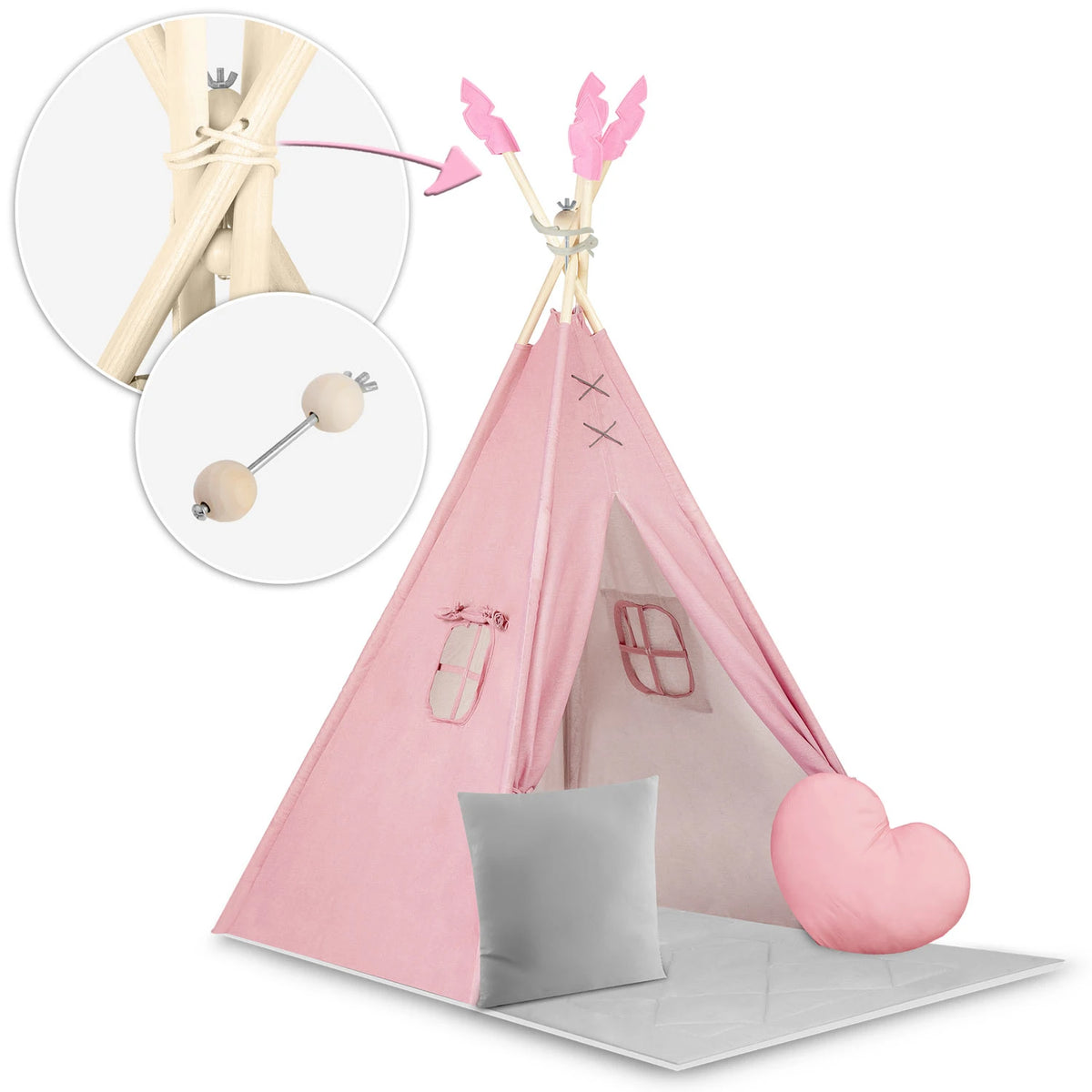 Vaikiška tipi palapinė Nukido NK-406 – rožinė