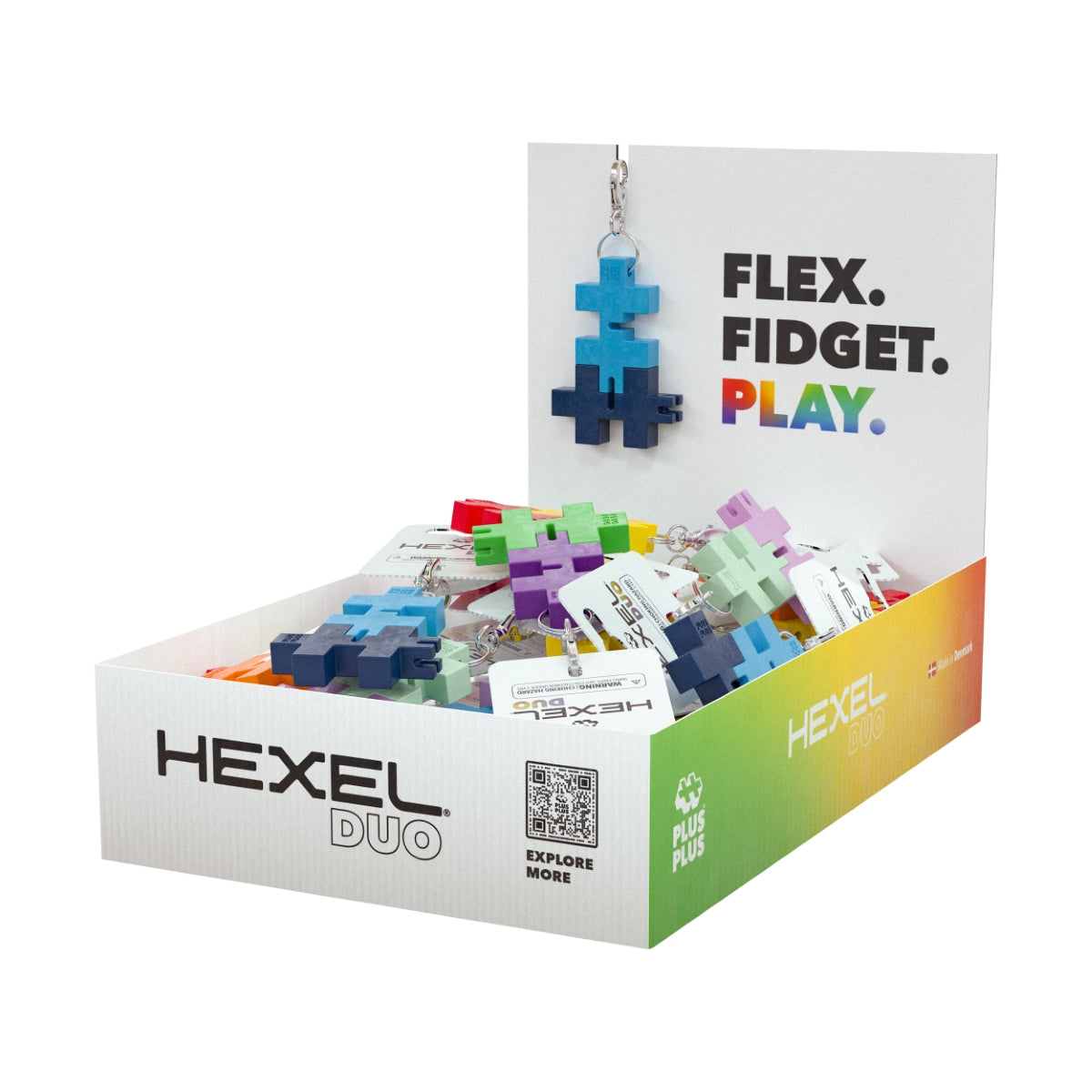 Plus Plus HEXEL DUO raktų pakabukas, violetinė/žalio obuolio