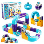 click4TOYS MAGNETIC TRACK magnetinis takas su elektriniu traukinuku, 87 detalės