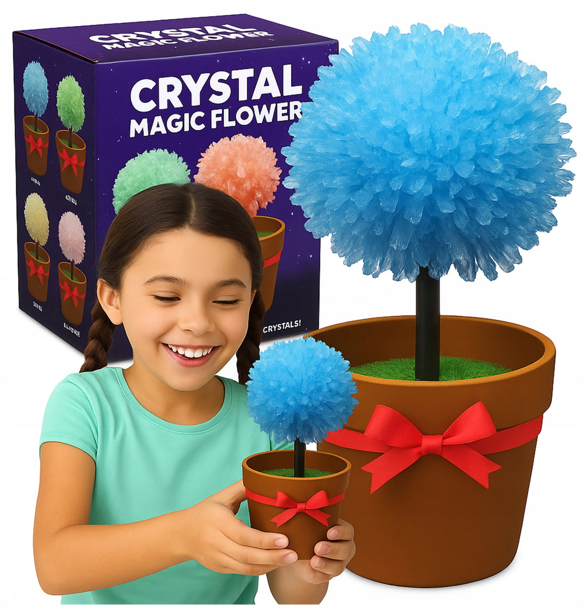 Crystal Magic Flower kristalų auginimo rinkinys vazonėlyje