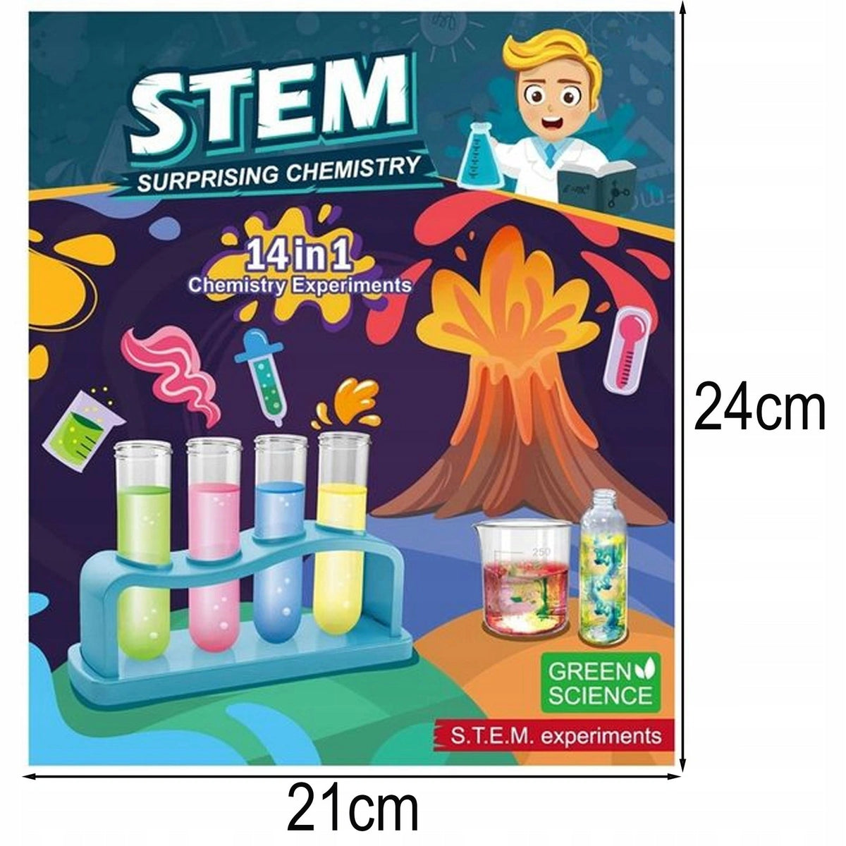 STEM Surprising Chemistry rinkinys su ugnikalniu, 14 eksperimentų