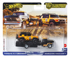 HOT WHEELS automodeliukų rinkinys – vilkikas ir lenktyninis automobilis (FLF56)