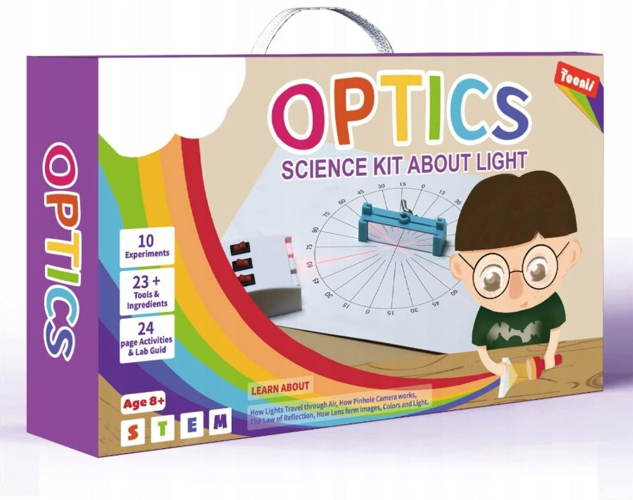 OPTICS fizikos ir optikos eksperimentų rinkinys, 15+ bandymų