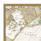 Pasaulio žemėlapis National Geographic, antikinis 1:22,44 mln, 122x185 cm, laminuotas